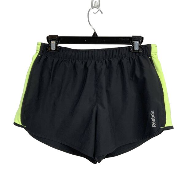 Reebok Black & Neon Green Shorts - Picture 1 of 8